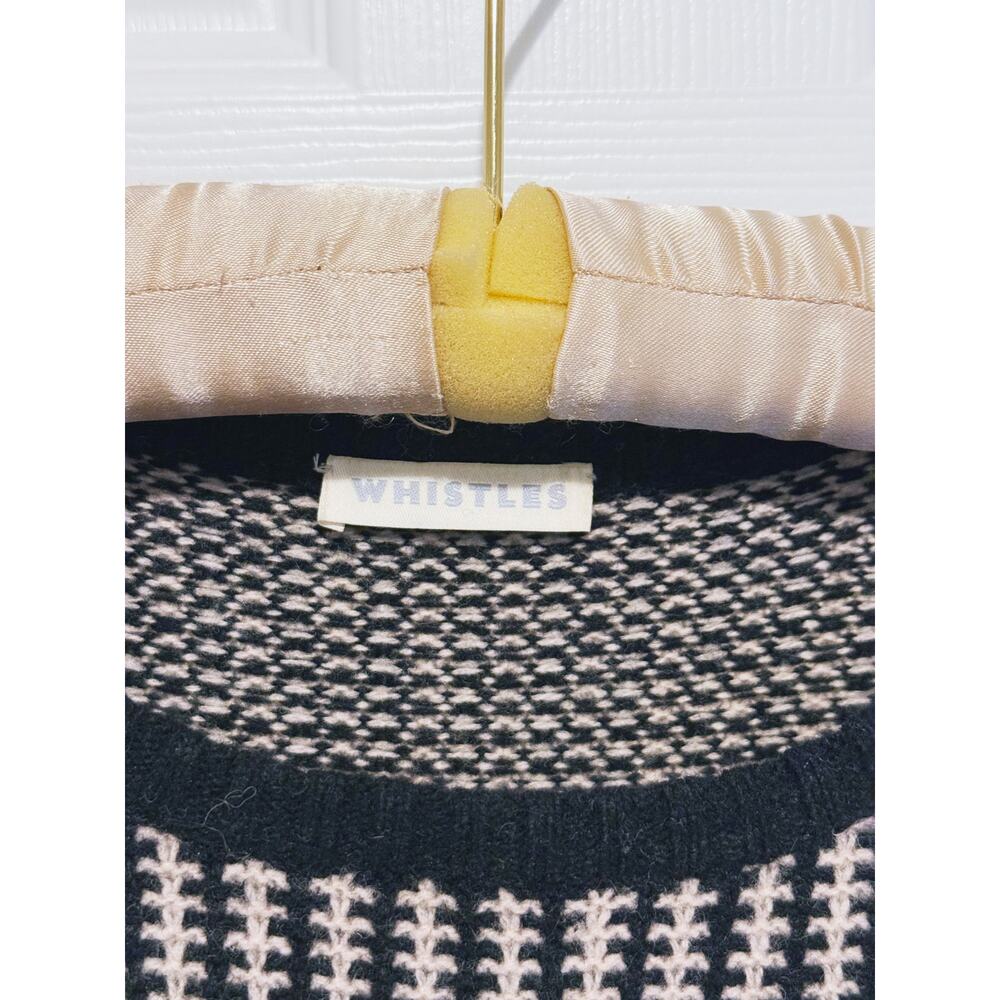 Whistles Womens Lambs Wool Two Tone Knit Sweater Sz 8 Old Money Preppy Academia - Picture 4 of 7